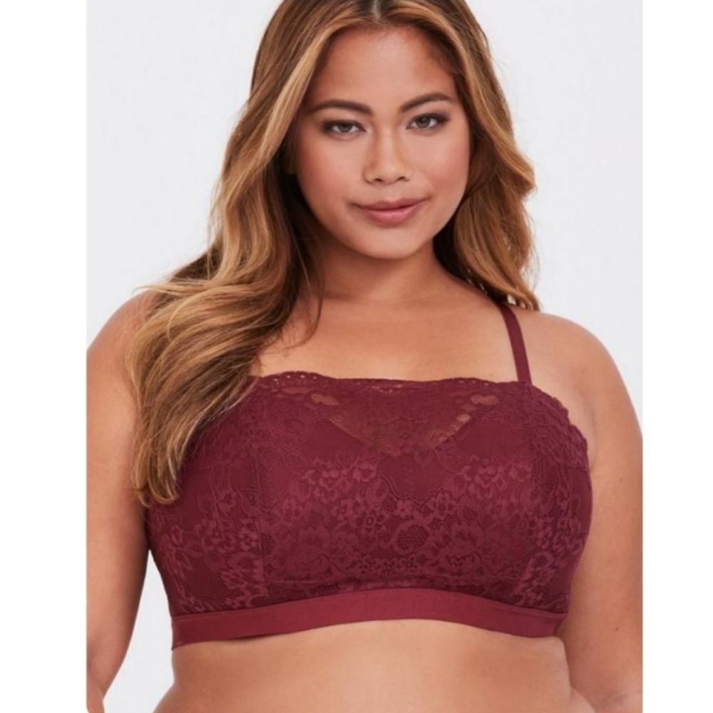 Torrid  Lightly Padded Lace Bralette Rusty Red Size 1